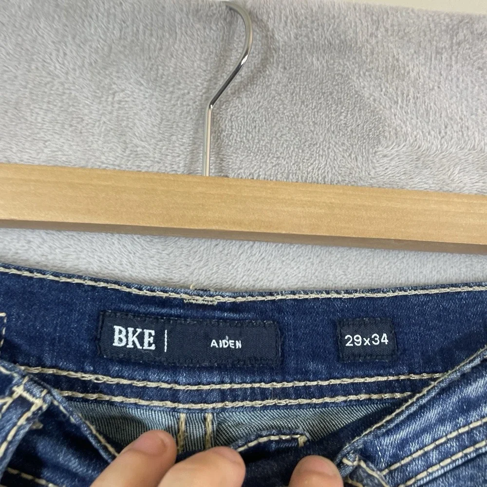 BKE Aiden Jeans Mens 29x34 Y2K Western Cowboy Stretch Denim Whisker Honeycomb